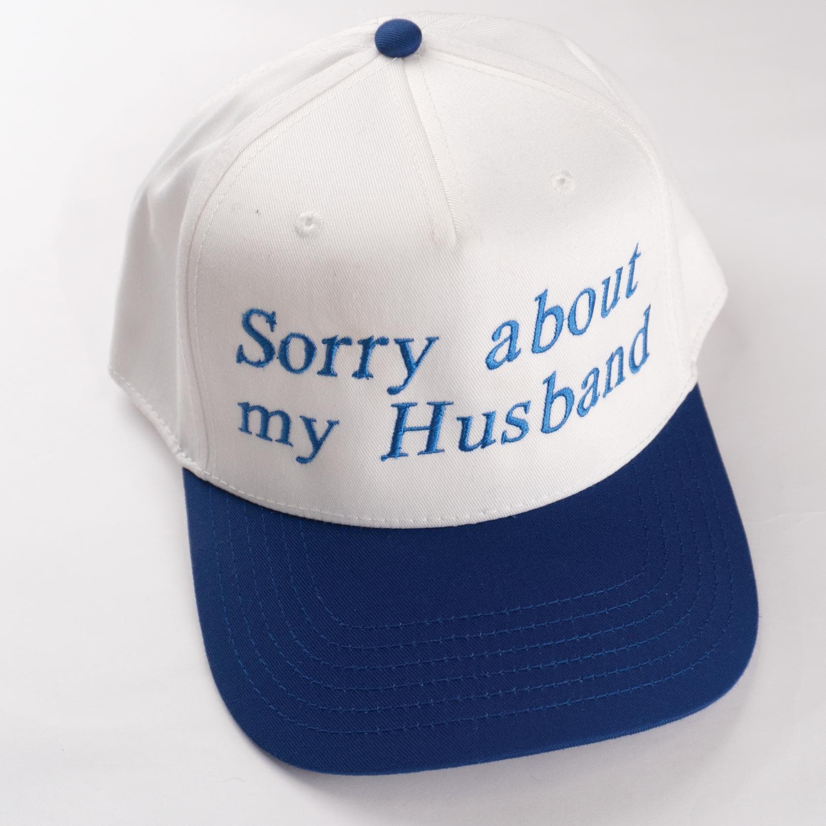 Sorry About My Husband Hat, Funny Wife Hat, Sarcastic Embroidered Hat, Vintage Trucker Cap, Humor Gift for Women