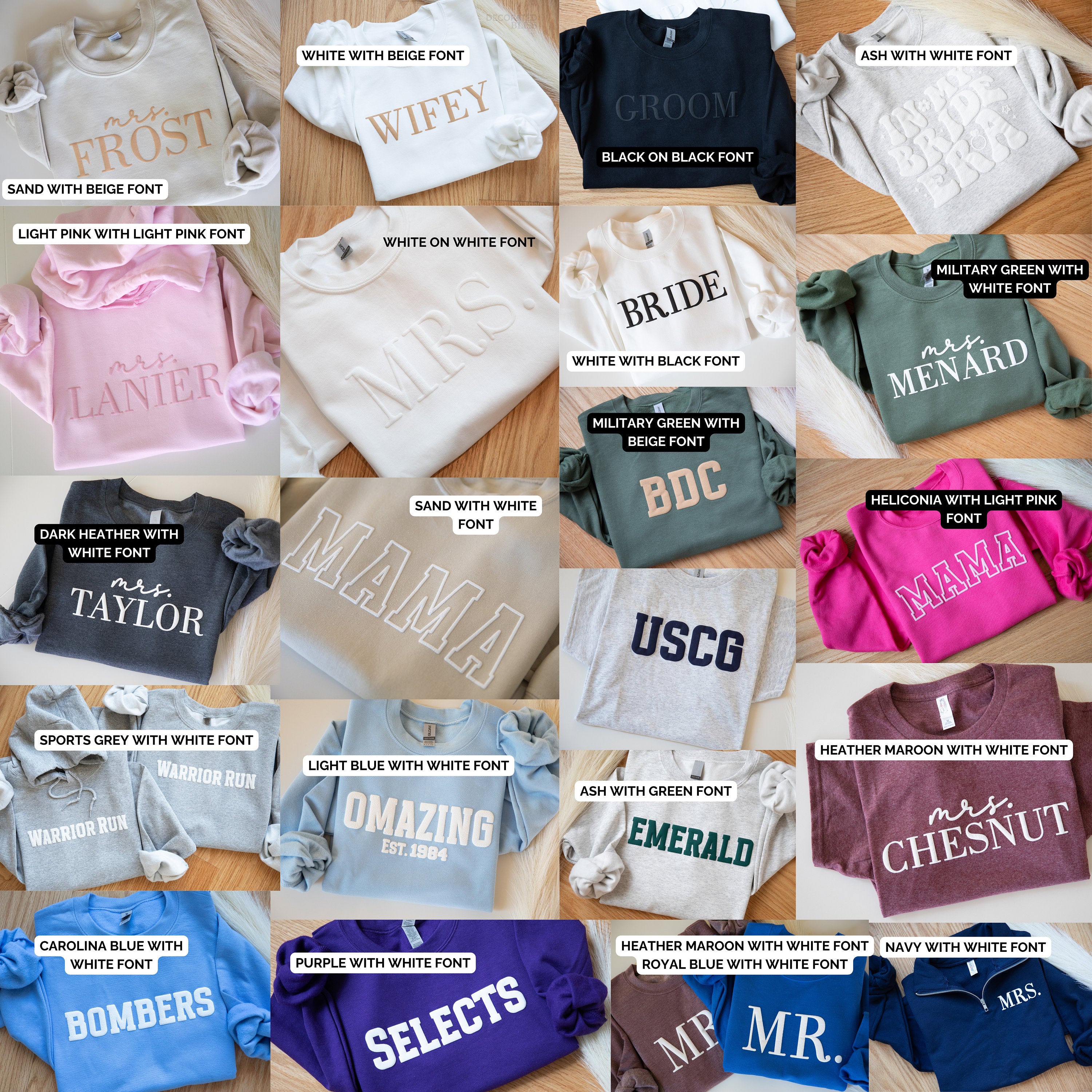 Custom Puff Print Team Name Sweatshirt