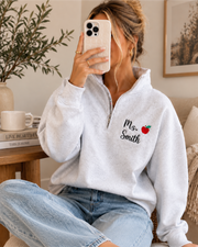Personalized Teacher Quarter Zip Sweatshirt