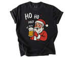 Ho Ho Hold My Beer Santa Shirt – Funny Christmas Beer T-Shirt, Santa Drinking Tee for Men, Holiday Party Gift