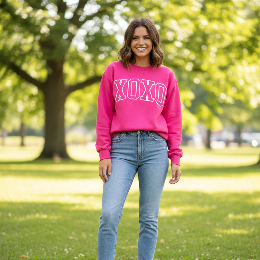 XOXO Sweatshirt - Varsity Style Valentine's Day Crewneck
