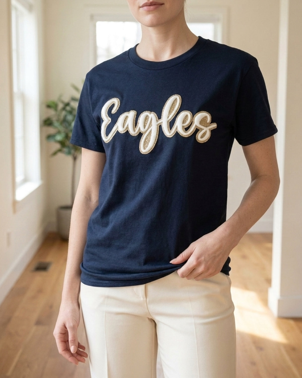Custom Puff & Glitter Team Name Sweatshirt | Personalized Mascot Spirit Wear