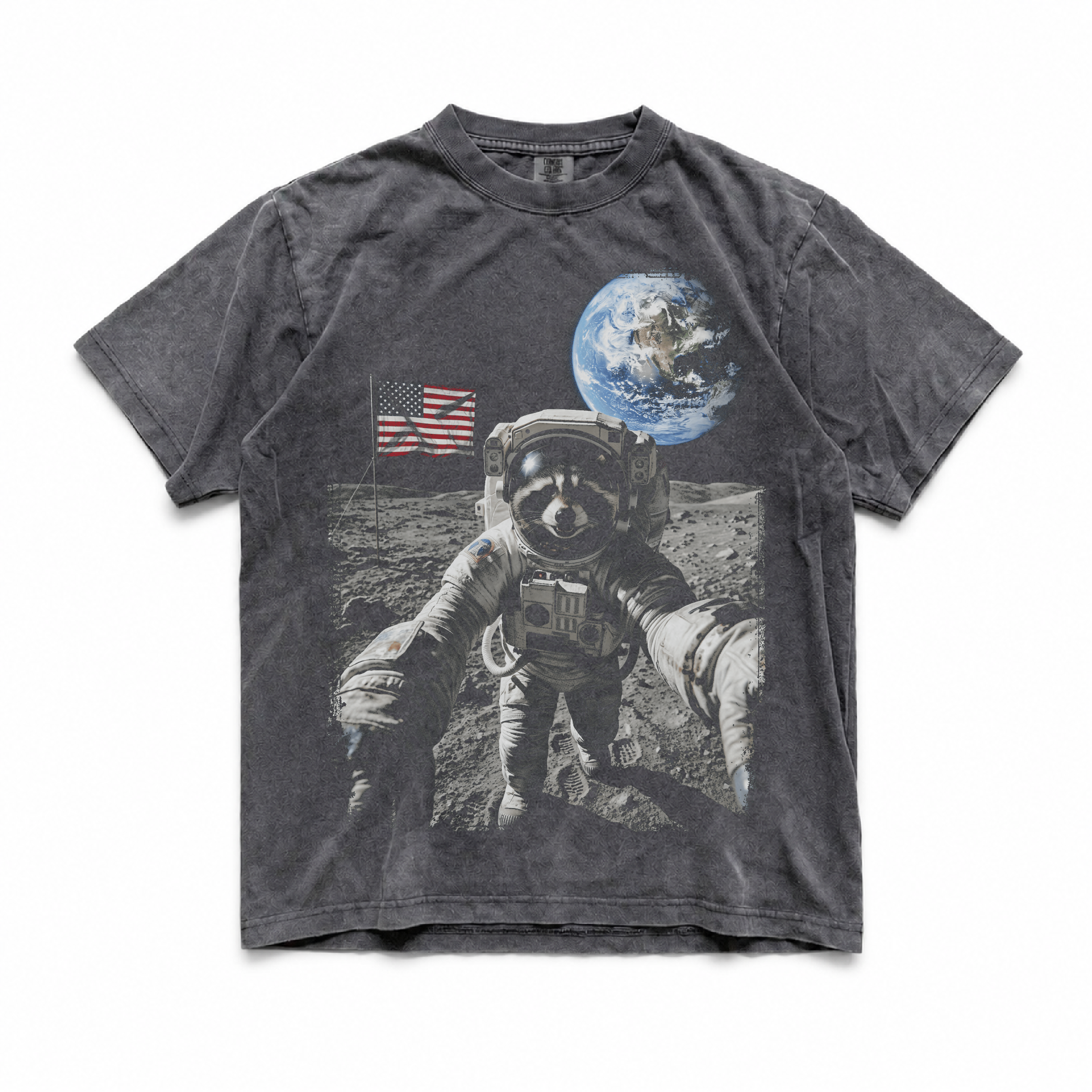 Raccoon Astronaut Moon Tshirts