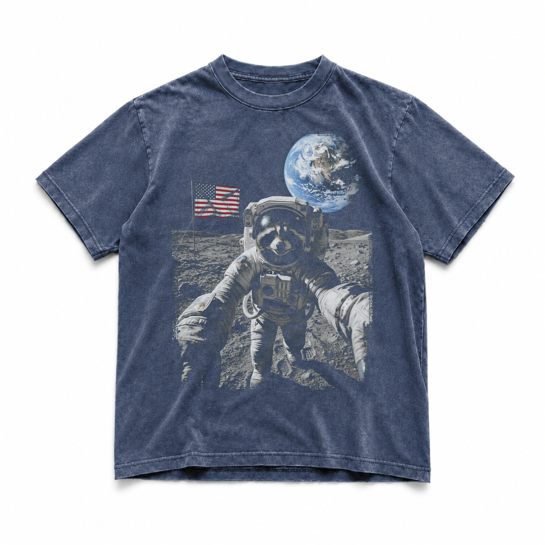 Raccoon Astronaut Moon Tshirts