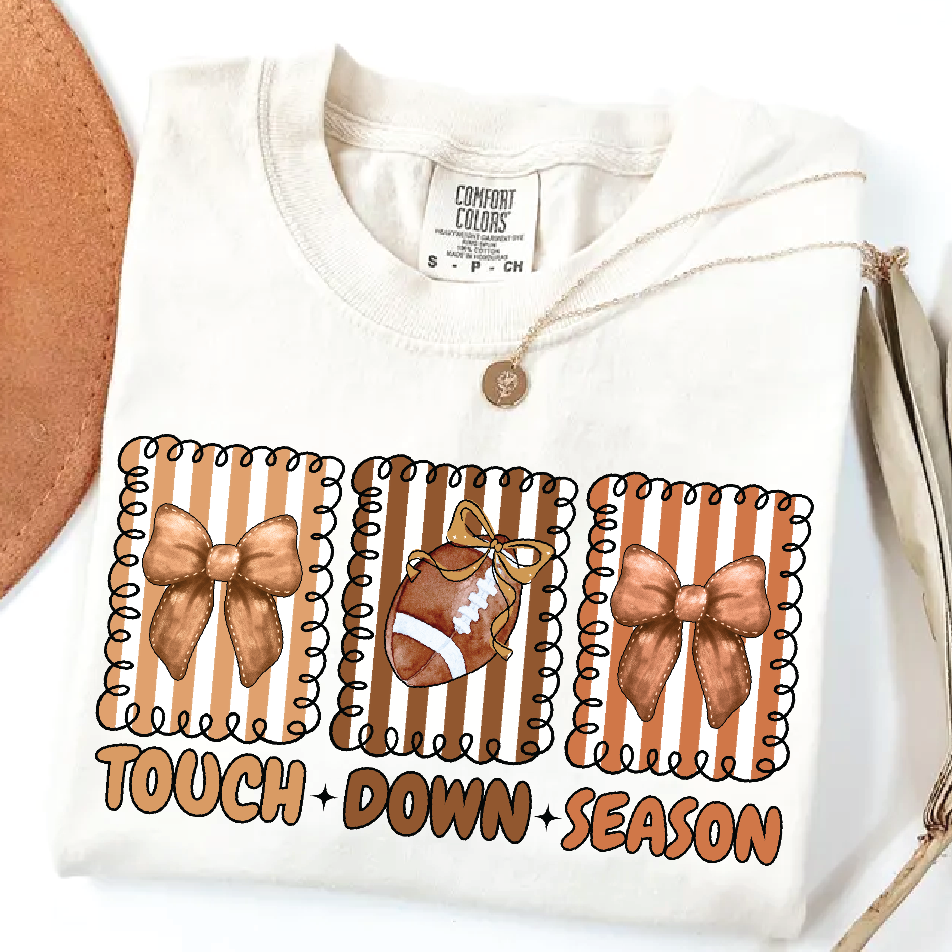 Touchdown Season Shirt – Cute Football Mom Tee with Bows