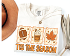 Tis The Season Shirt – Cute Fall Football Pumpkin Spice Latte Leaf Tee