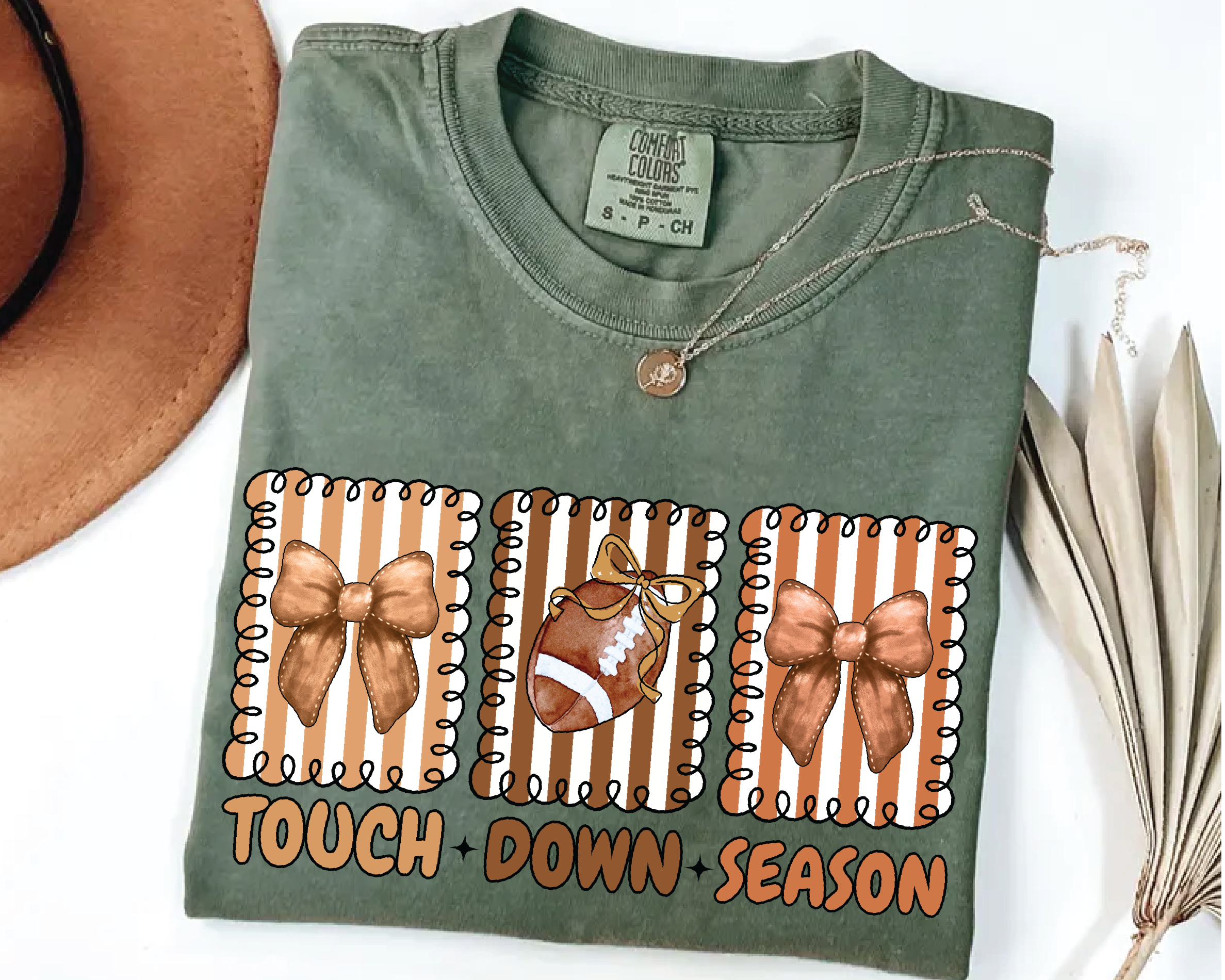 Touchdown Season Shirt – Cute Football Mom Tee with Bows