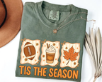 Tis The Season Shirt – Cute Fall Football Pumpkin Spice Latte Leaf Tee