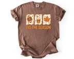 Tis The Season Shirt – Cute Fall Football Pumpkin Spice Latte Leaf Tee