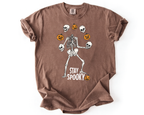 Stay Spooky Skeleton Shirt – Funny Halloween Skeleton Juggling Pumpkins & Skulls Tee