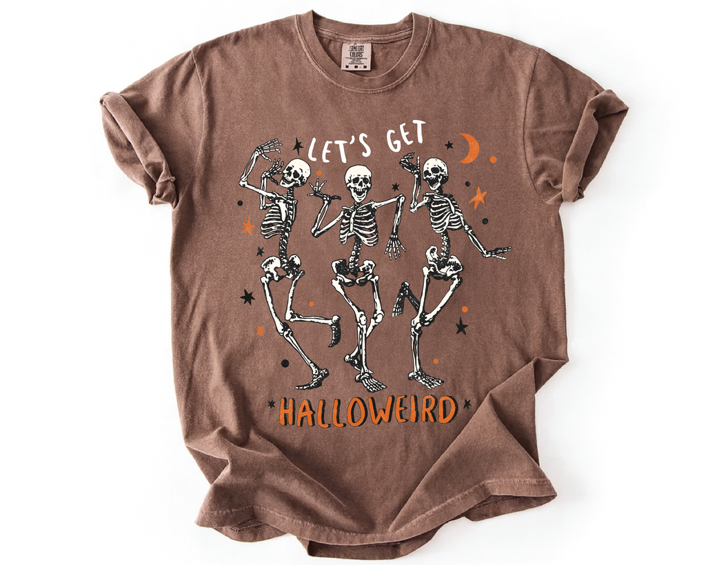 Let’s Get Halloweird Shirt – Funny Dancing Skeletons Tee