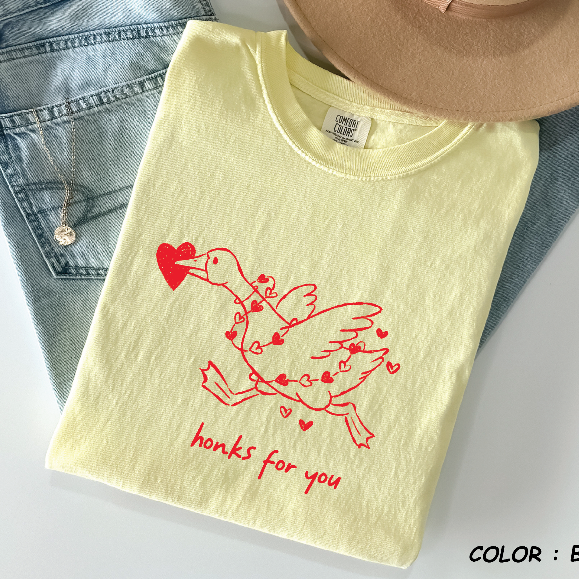 Comfort Colors® Goose Shirt - "Honks For You" Funny Valentine's Tee -VL27
