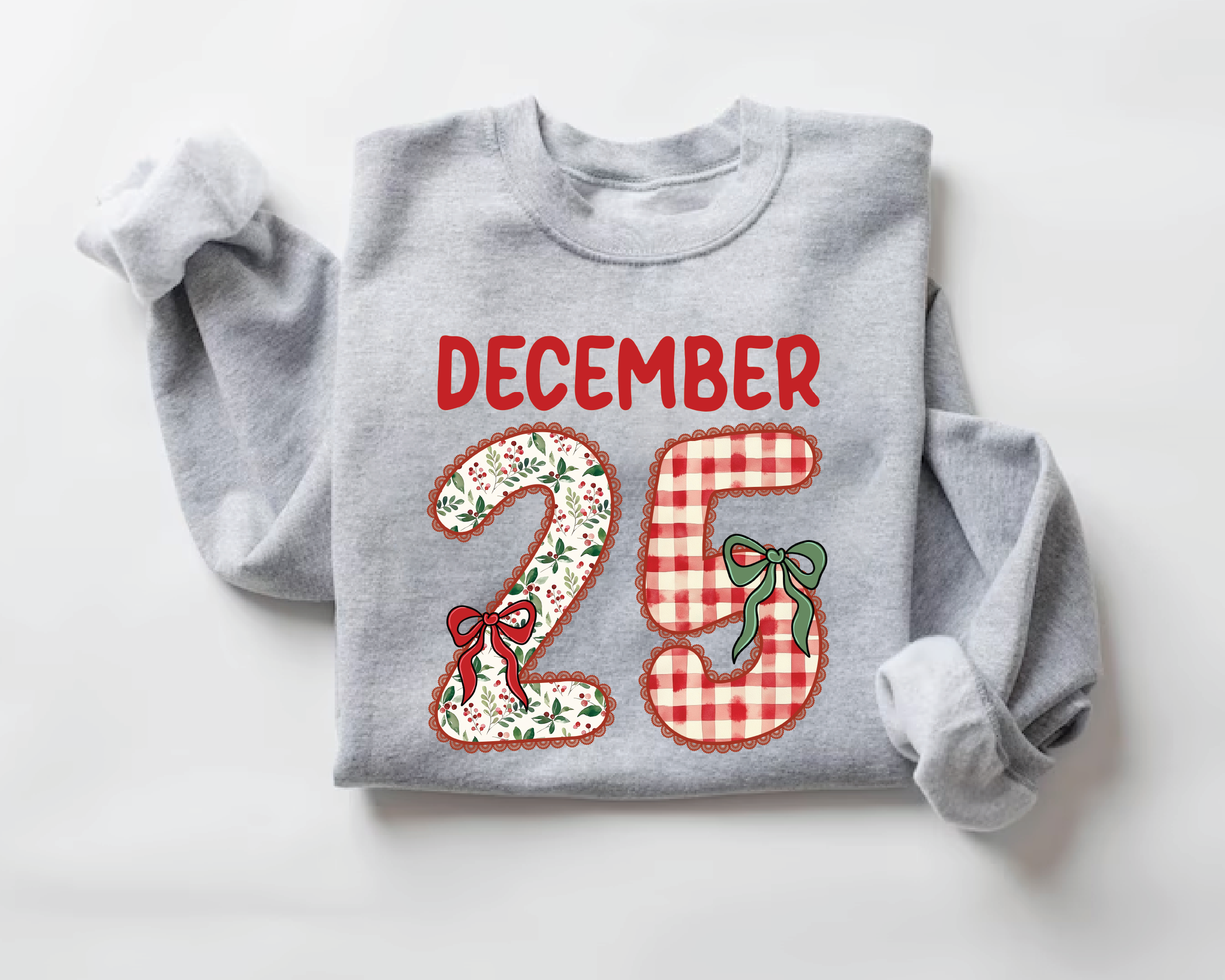 December 25 Christmas Sweatshirt – Festive Holiday Sweater, Vintage Patchwork Xmas Pullover, Cozy Christmas Day Outfit