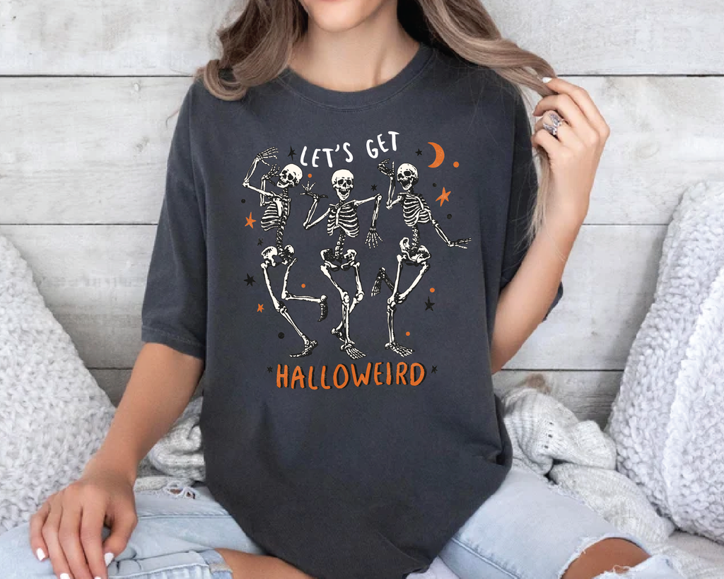 Let’s Get Halloweird Shirt – Funny Dancing Skeletons Tee