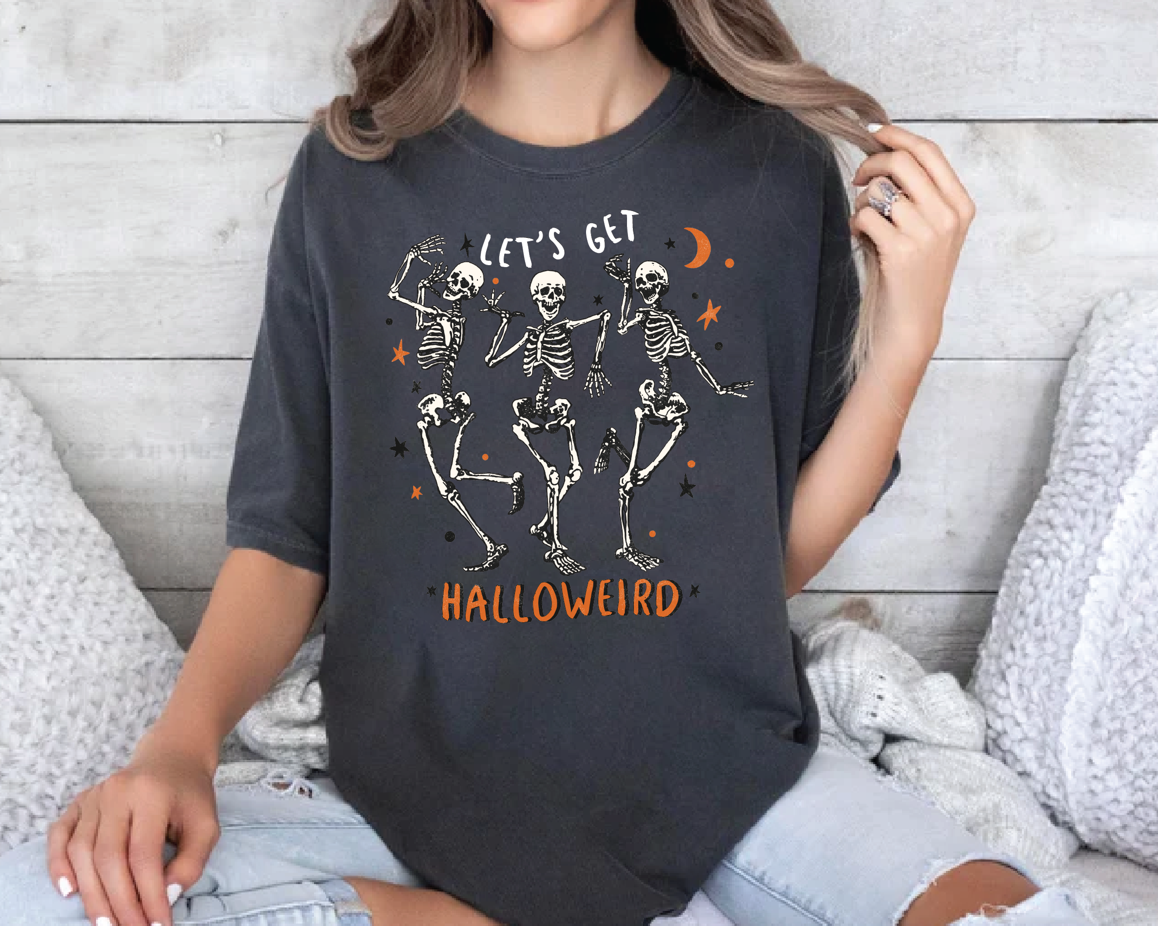 Let’s Get Halloweird Shirt – Funny Dancing Skeletons Tee
