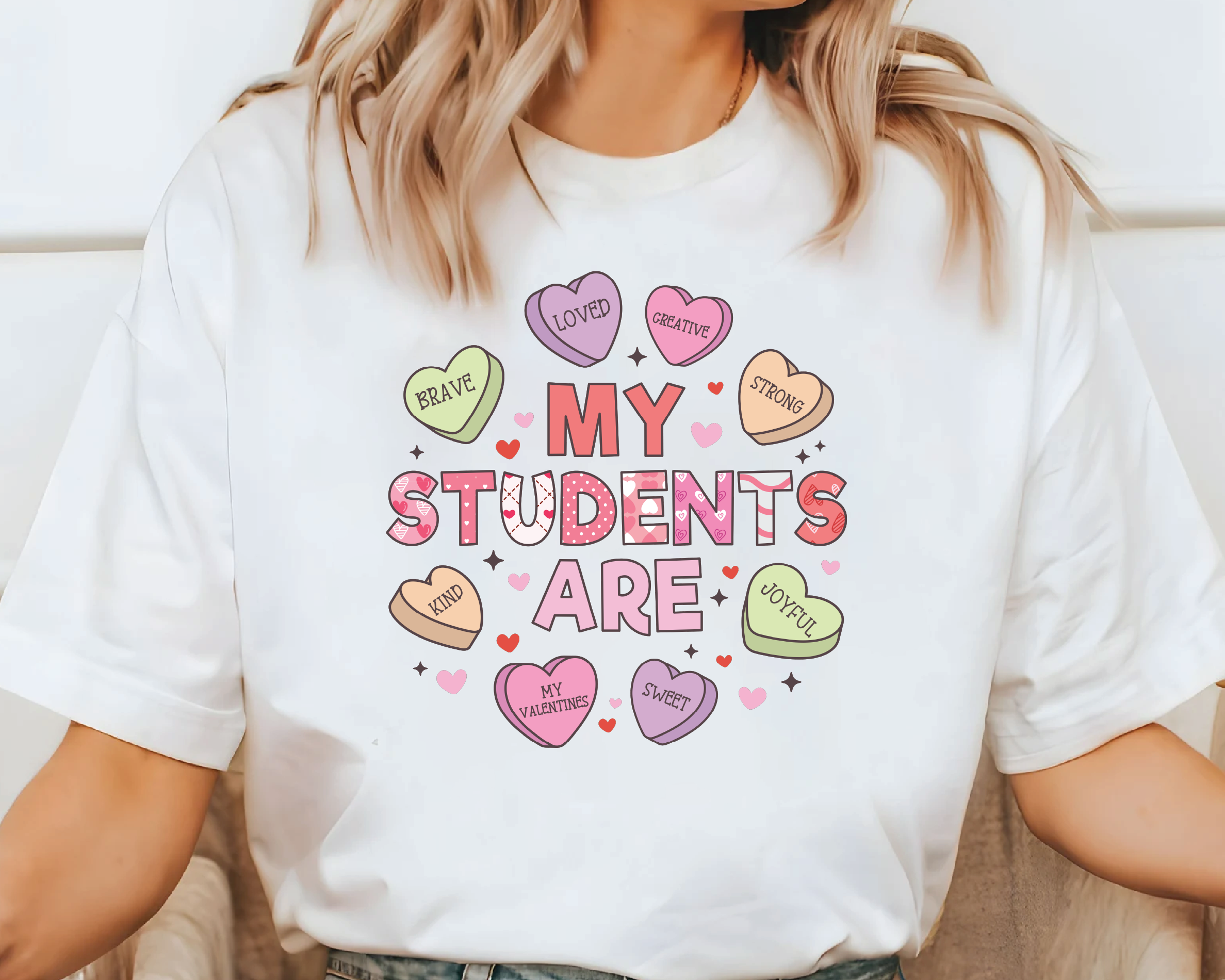 Comfort Colors® Teacher Valentine Shirt - "My Students Are" Conversation Hearts-vl28