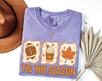 Tis The Season Shirt – Cute Fall Football Pumpkin Spice Latte Leaf Tee