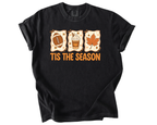 Tis The Season Shirt – Cute Fall Football Pumpkin Spice Latte Leaf Tee