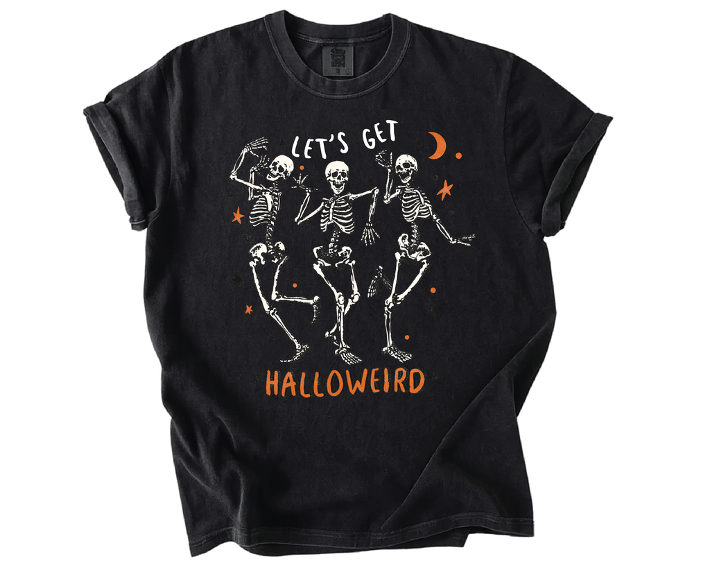 Let’s Get Halloweird Shirt – Funny Dancing Skeletons Tee