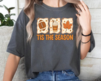 Tis The Season Shirt – Cute Fall Football Pumpkin Spice Latte Leaf Tee