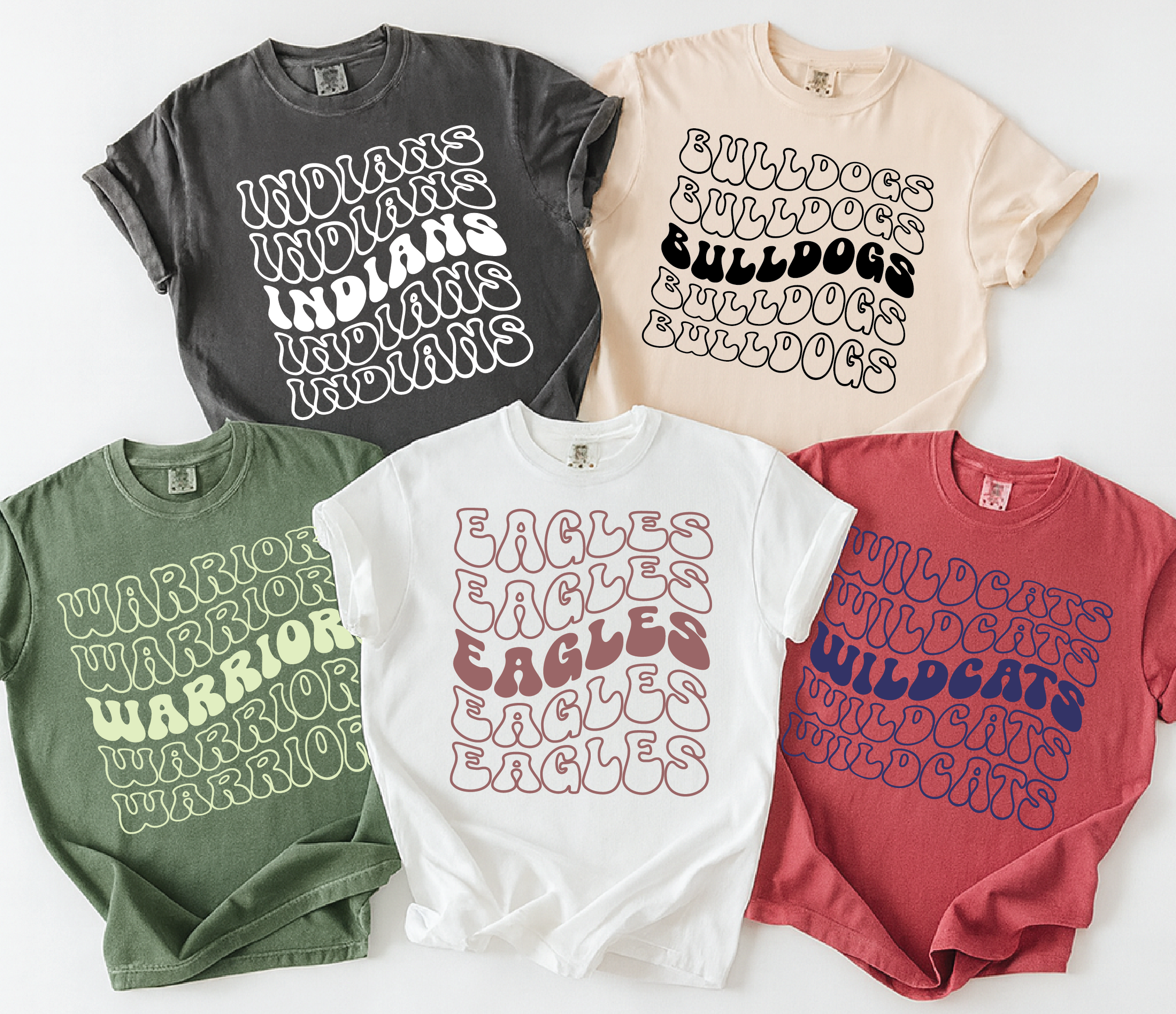 Mascot Spirit Shirt – Retro Wavy Text School Pride Tee