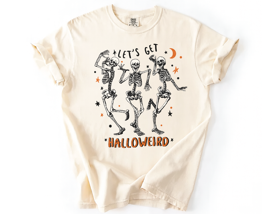Let’s Get Halloweird Shirt – Funny Dancing Skeletons Tee
