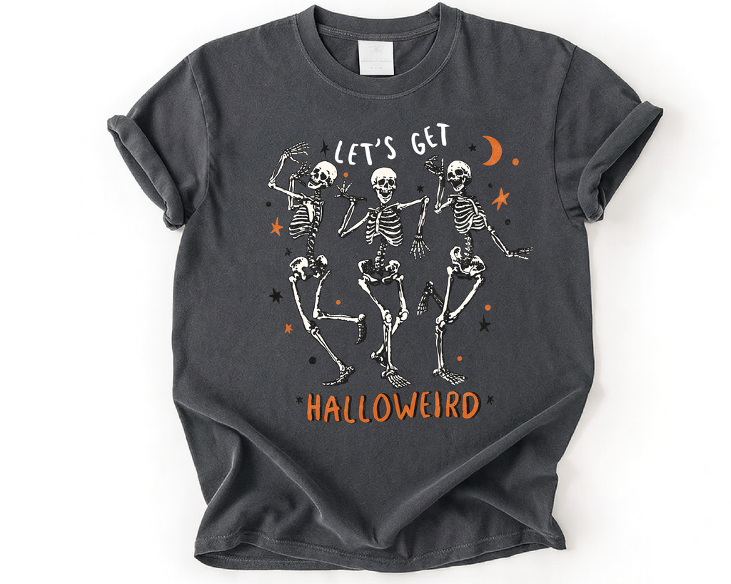 Let’s Get Halloweird Shirt – Funny Dancing Skeletons Tee
