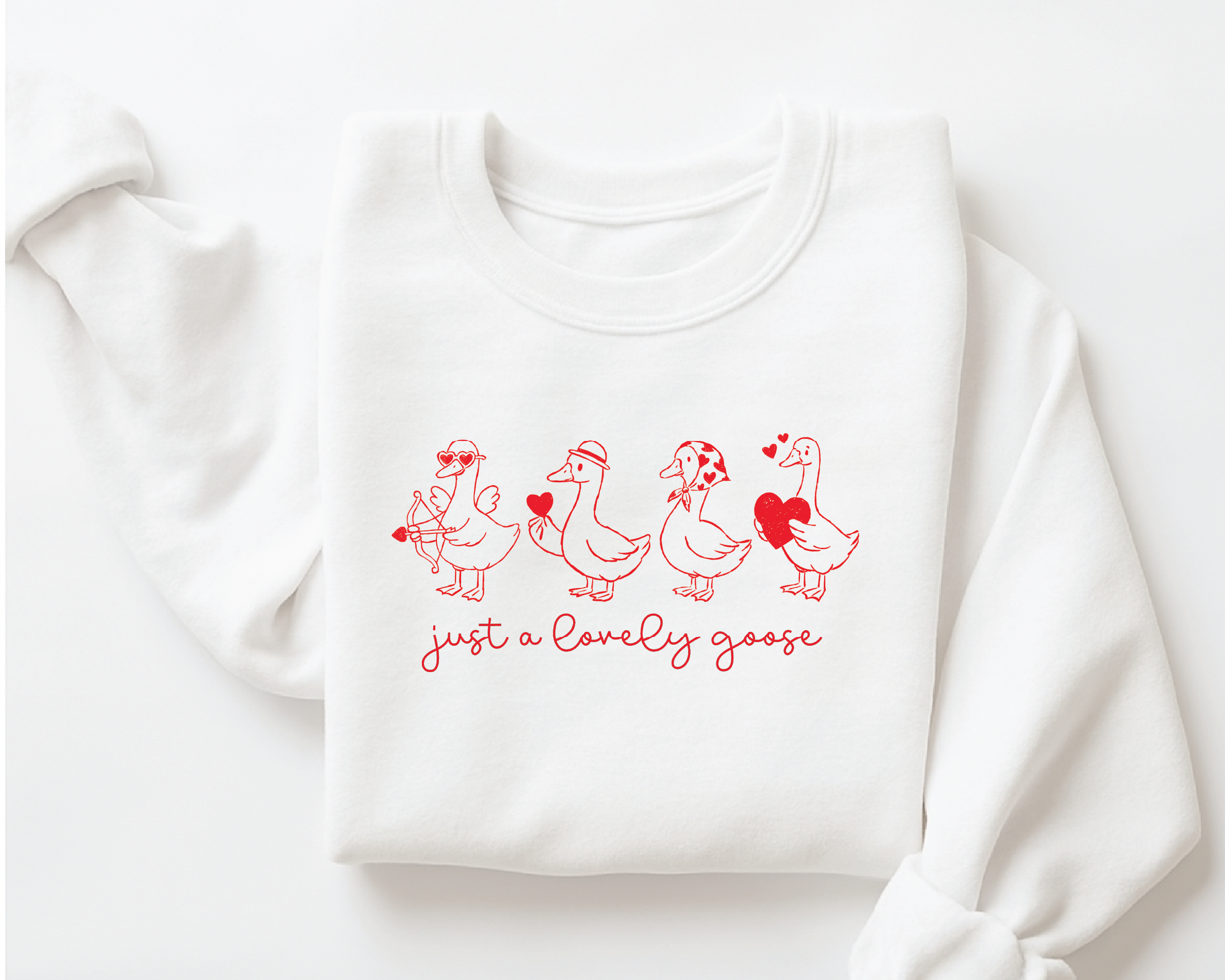 Just a Lonely Goose Sweatshirt – Cute Valentine Goose Crewneck - VL14