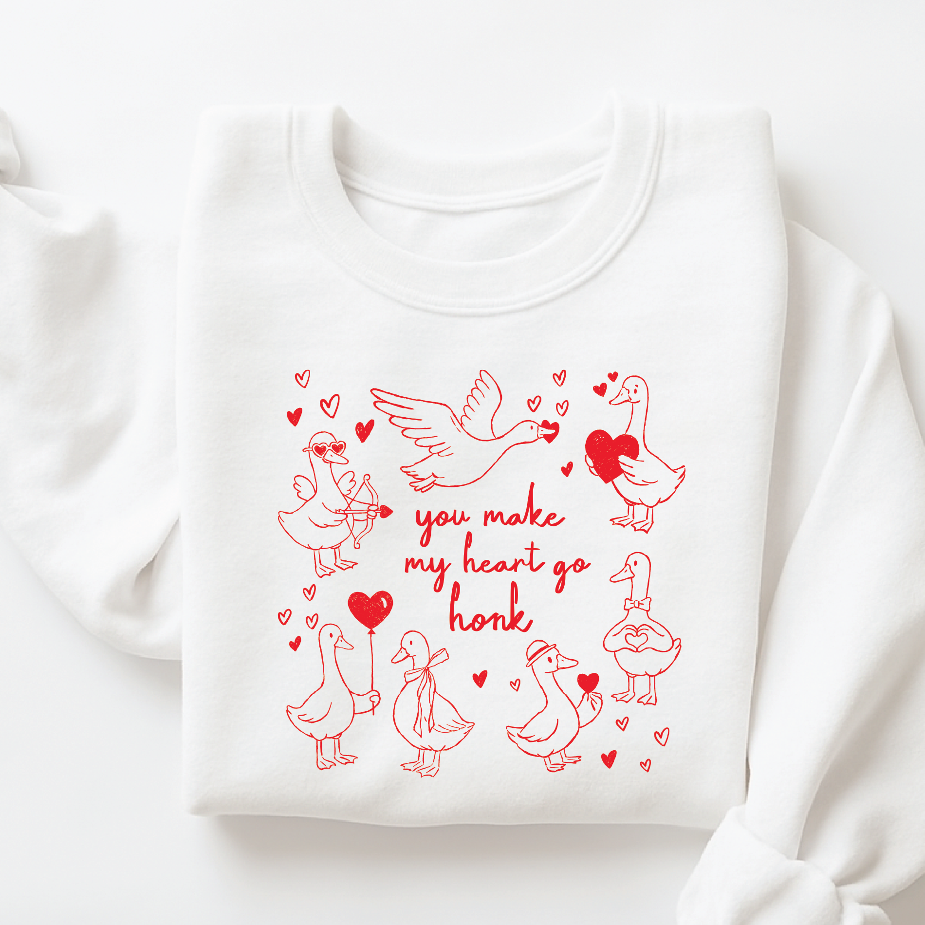 You Make My Heart Go Honk Funny Goose Valentine Sweatshirt - VL13
