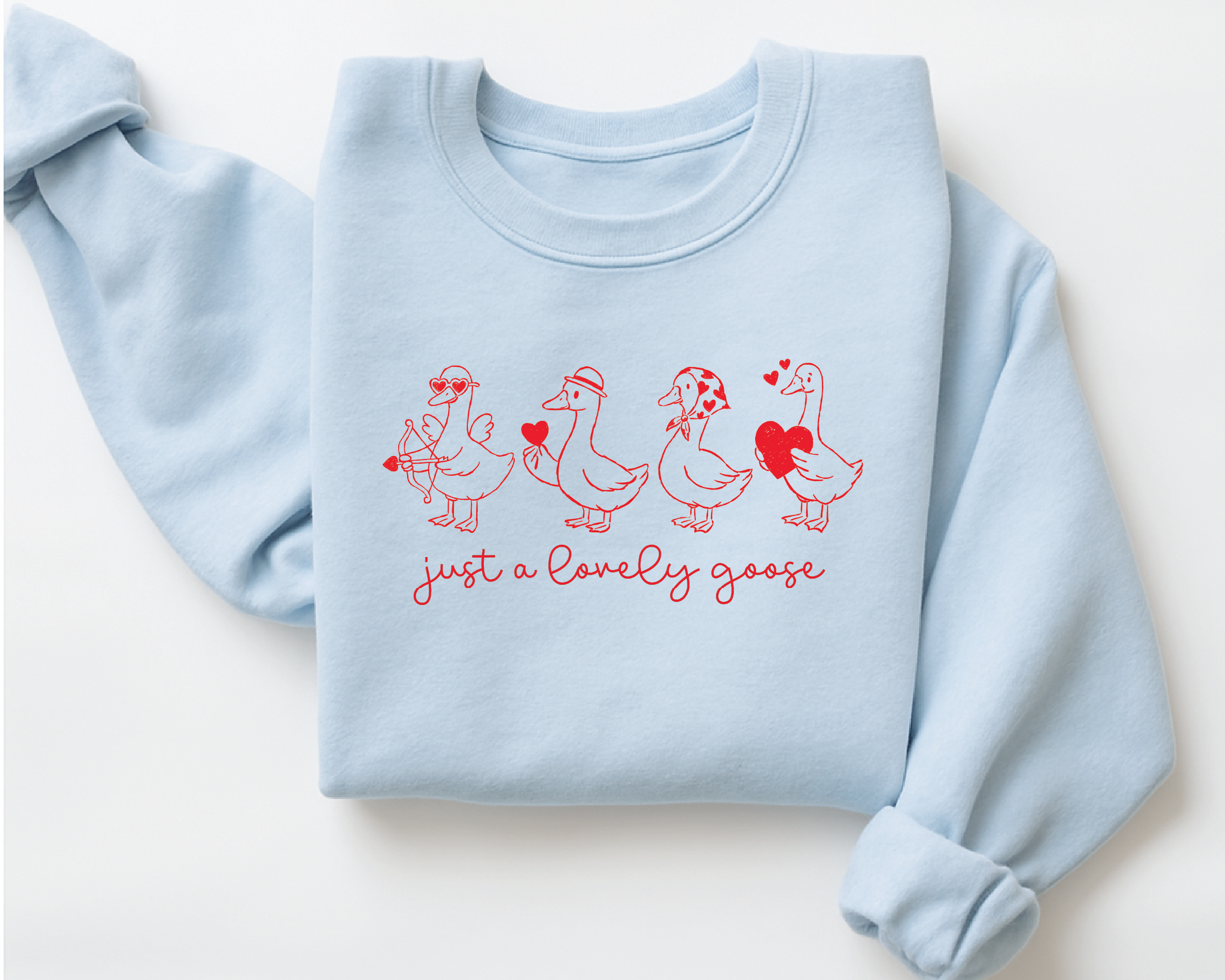 Just a Lonely Goose Sweatshirt – Cute Valentine Goose Crewneck - VL14