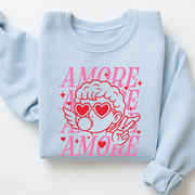 Amore Amore Cupid Valentine Sweatshirt – Cute Love Graphic Crewneck - VL7