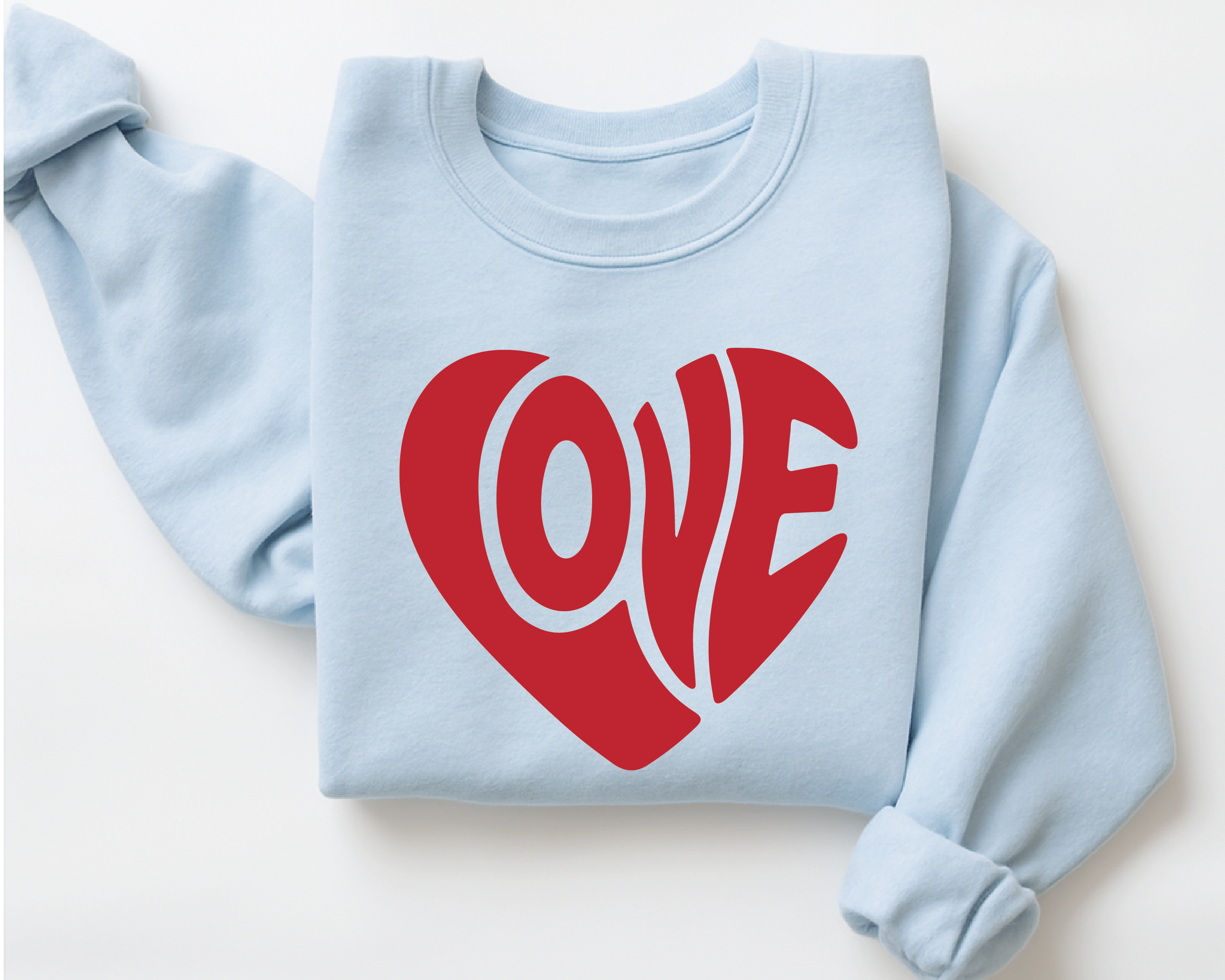 Love Heart Sweatshirt – Cozy Valentine Crewneck for Women - vl11
