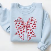 Valentine Bow Sweatshirt – Gildan Crewneck Gift for Mom, Wife & Girlfriend - VL2