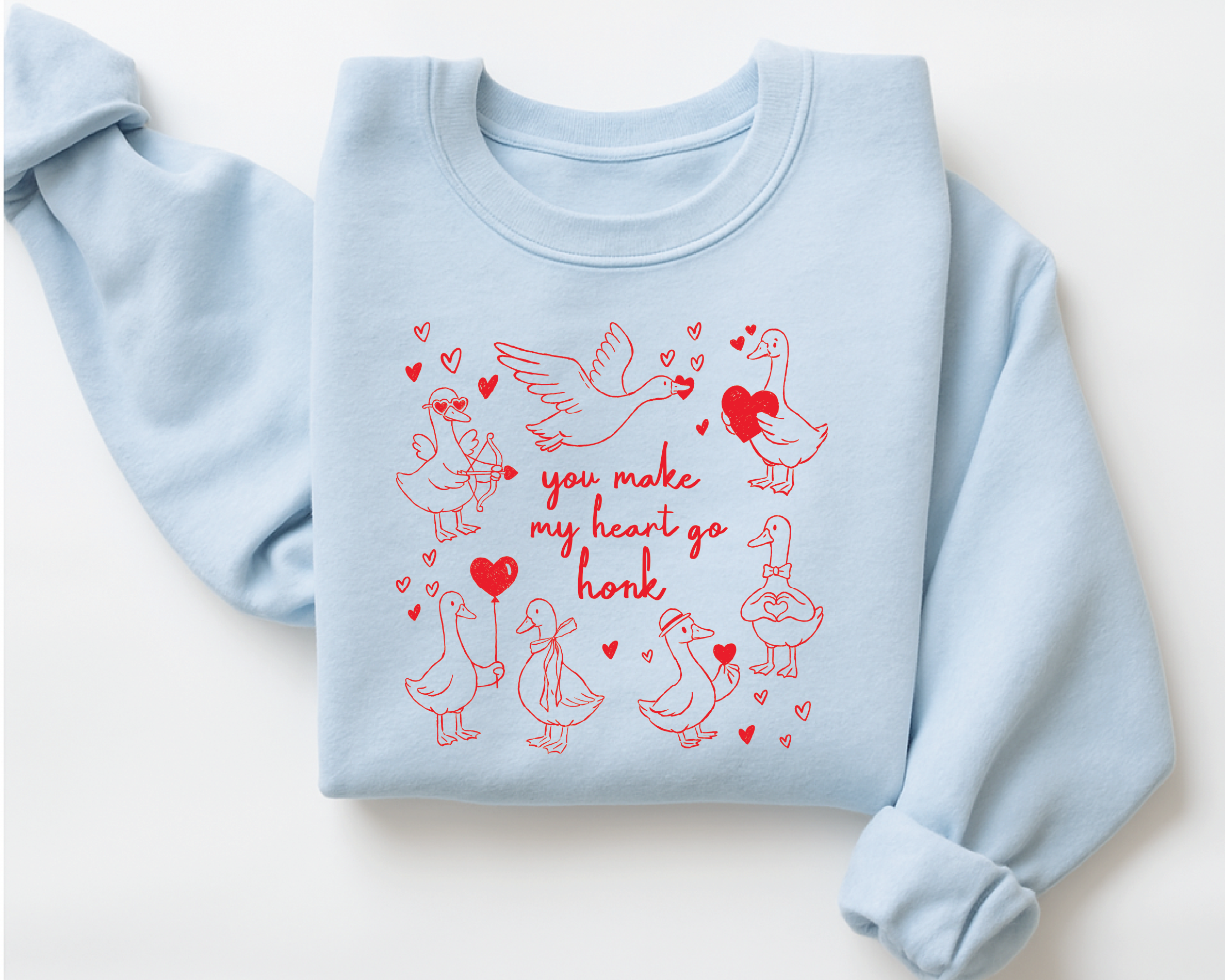 You Make My Heart Go Honk Funny Goose Valentine Sweatshirt - VL13