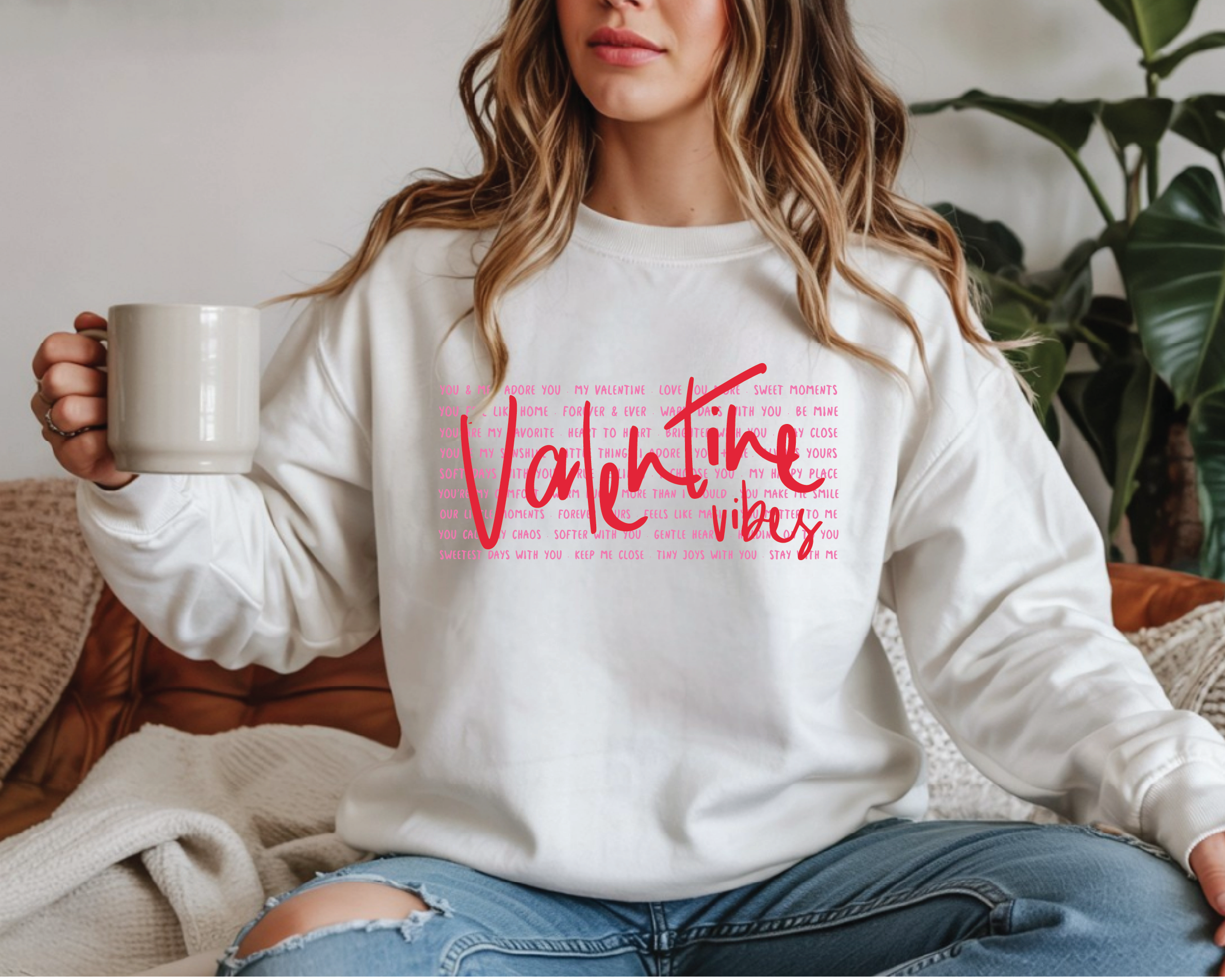 Valentine Vibes Sweatshirt – Romantic Valentine Love Quote Crewneck - VL8