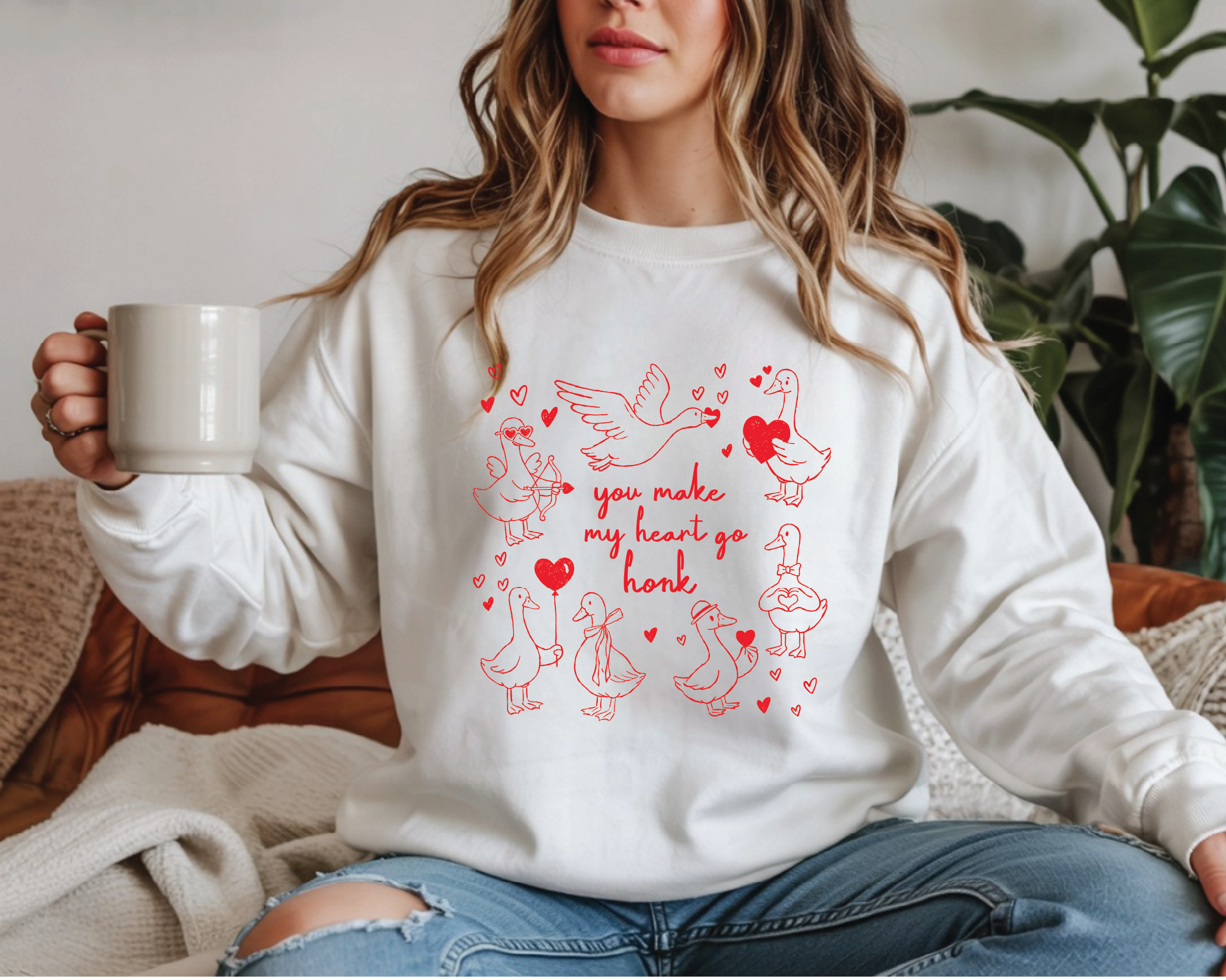You Make My Heart Go Honk Funny Goose Valentine Sweatshirt - VL13