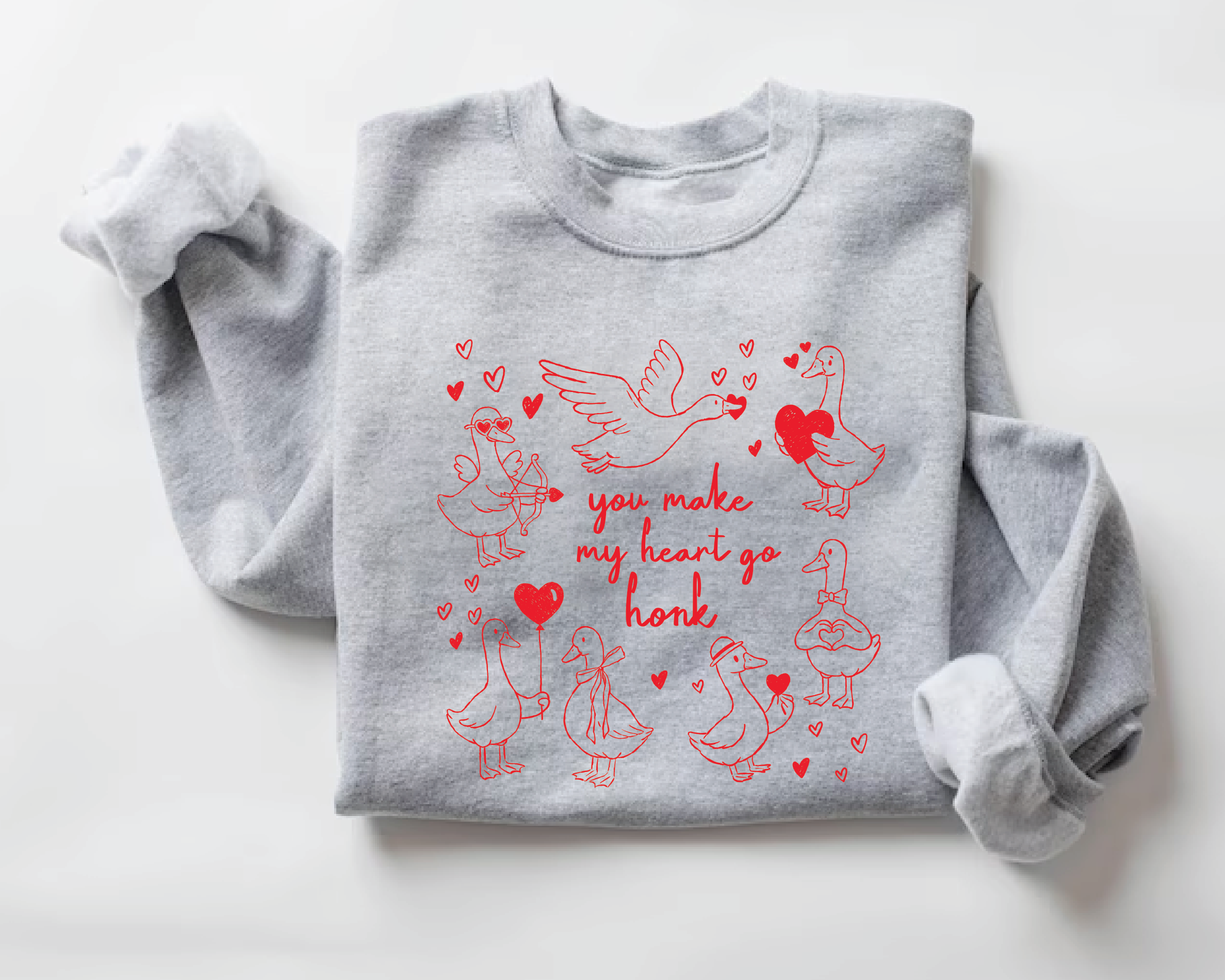 You Make My Heart Go Honk Funny Goose Valentine Sweatshirt - VL13