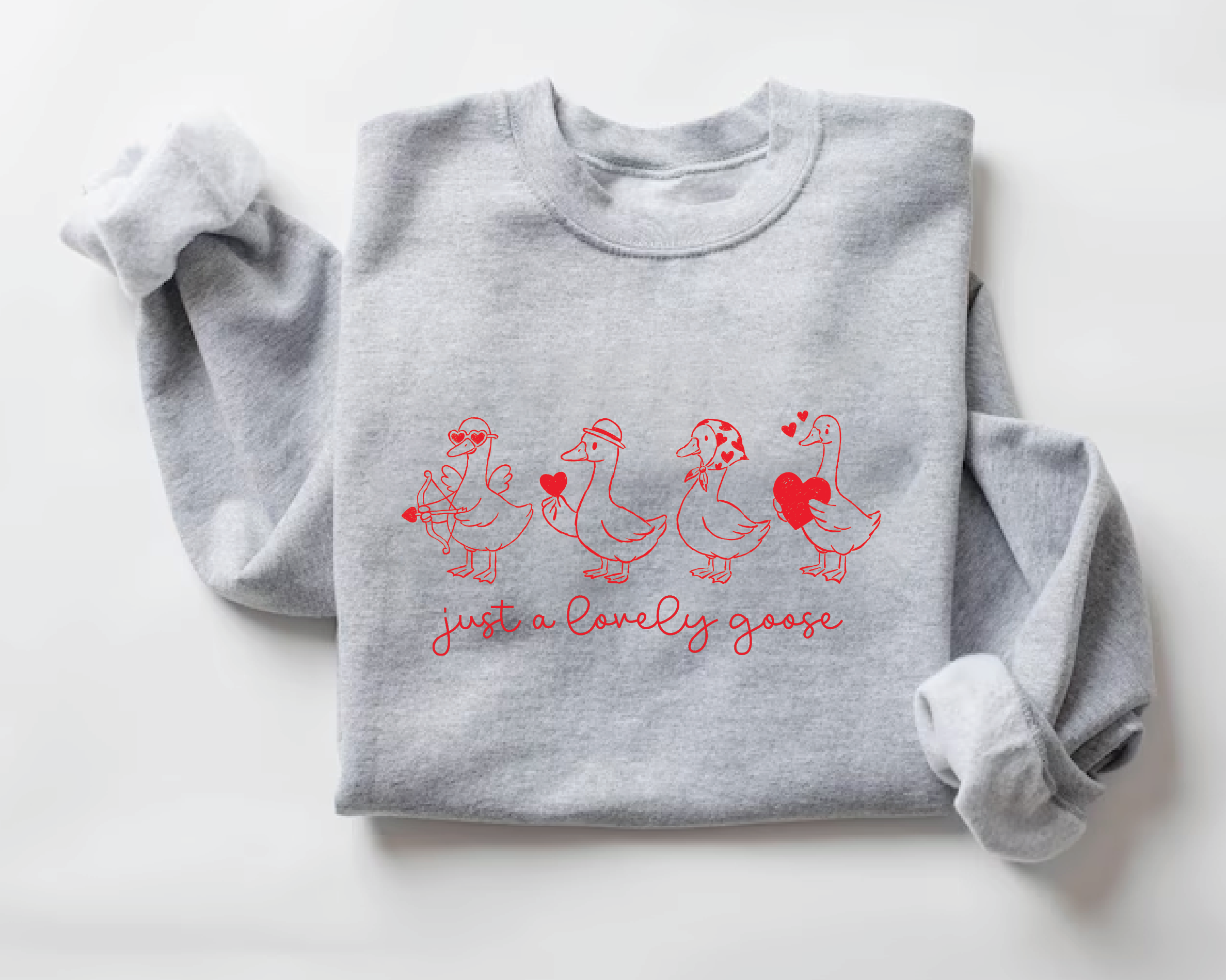 Just a Lonely Goose Sweatshirt – Cute Valentine Goose Crewneck - VL14