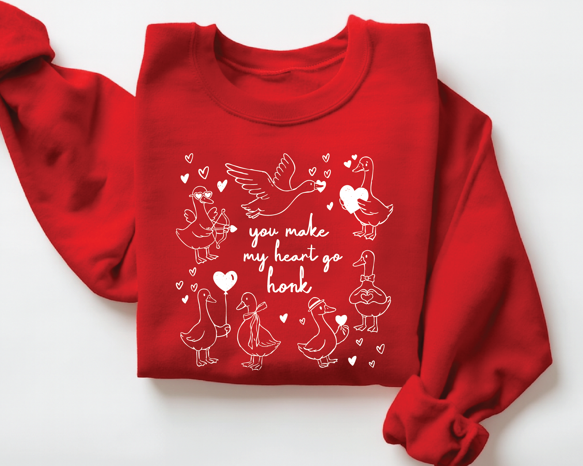 You Make My Heart Go Honk Funny Goose Valentine Sweatshirt - VL13