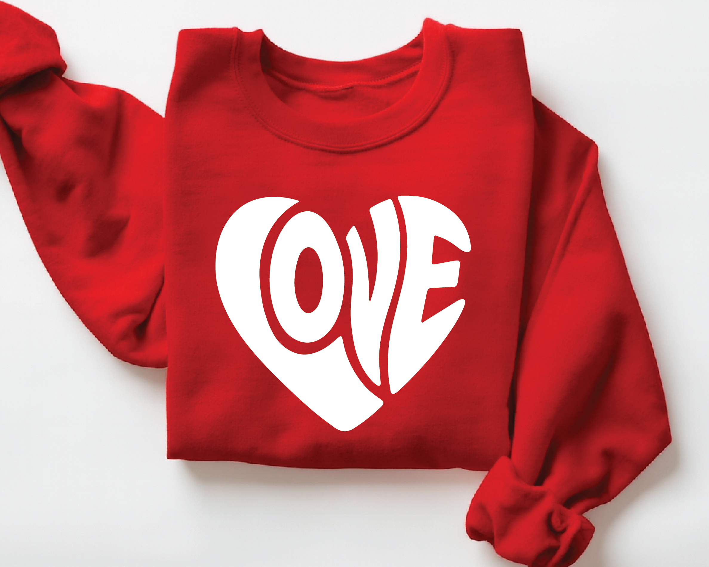 Love Heart Sweatshirt – Cozy Valentine Crewneck for Women - vl11