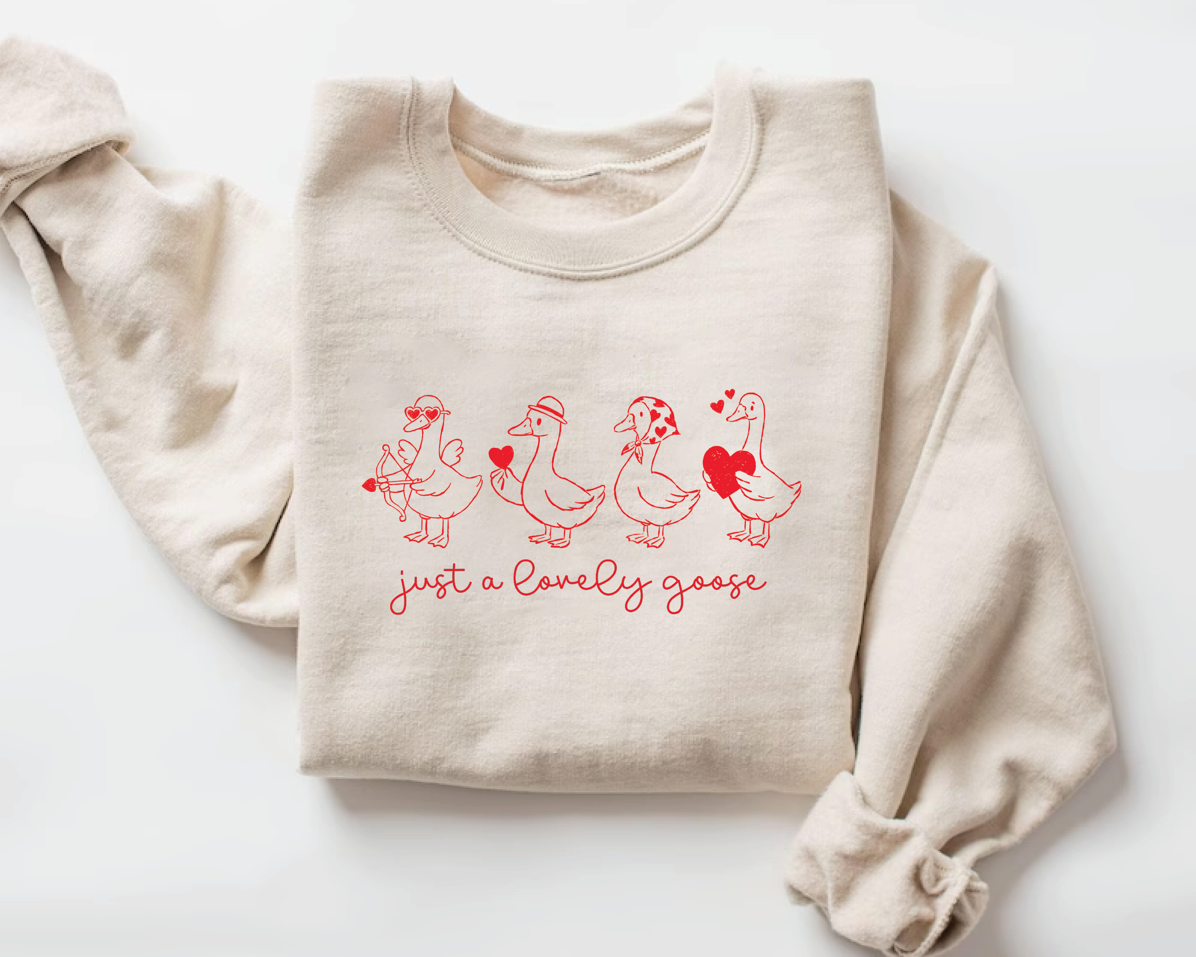 Just a Lonely Goose Sweatshirt – Cute Valentine Goose Crewneck - VL14