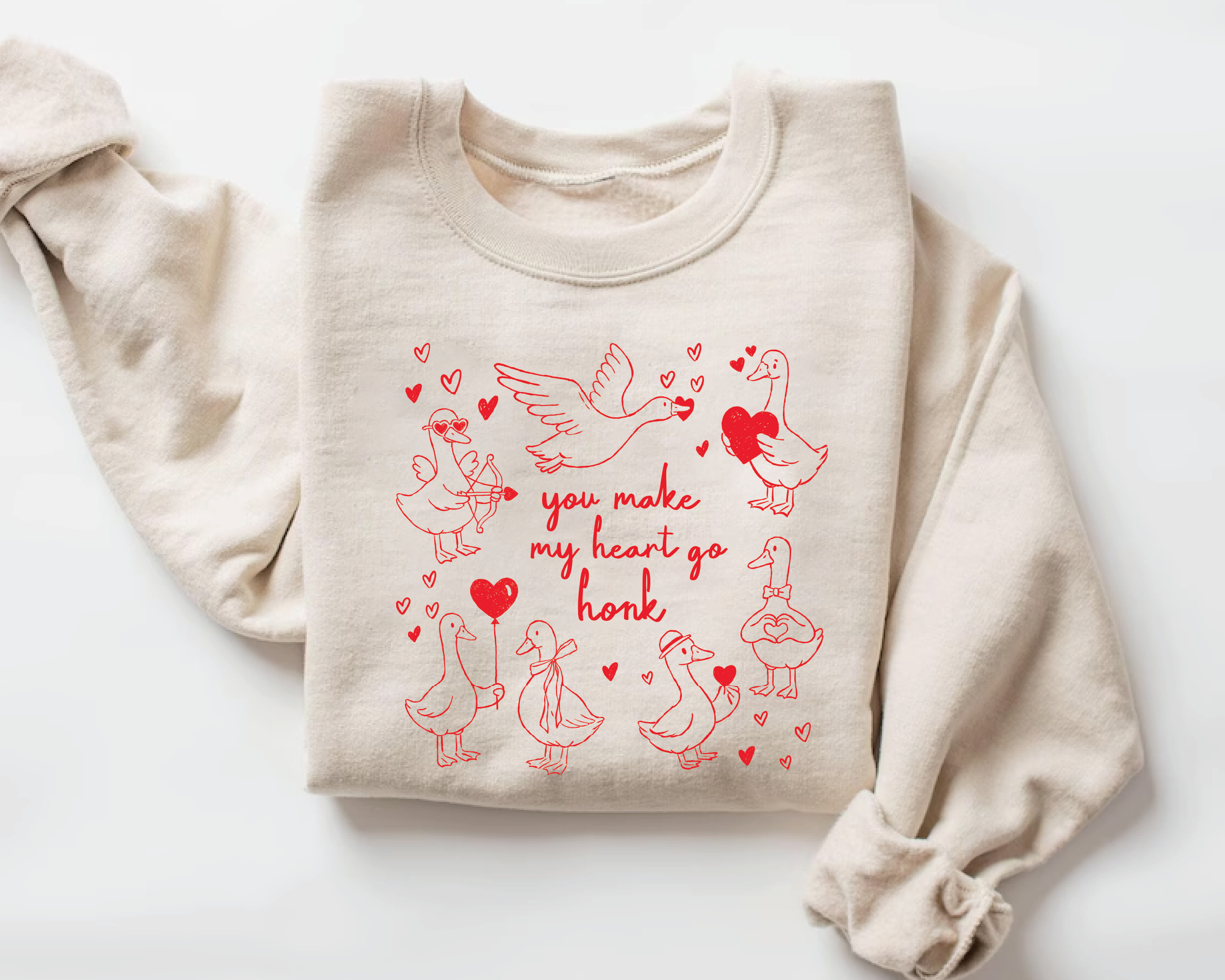 You Make My Heart Go Honk Funny Goose Valentine Sweatshirt - VL13