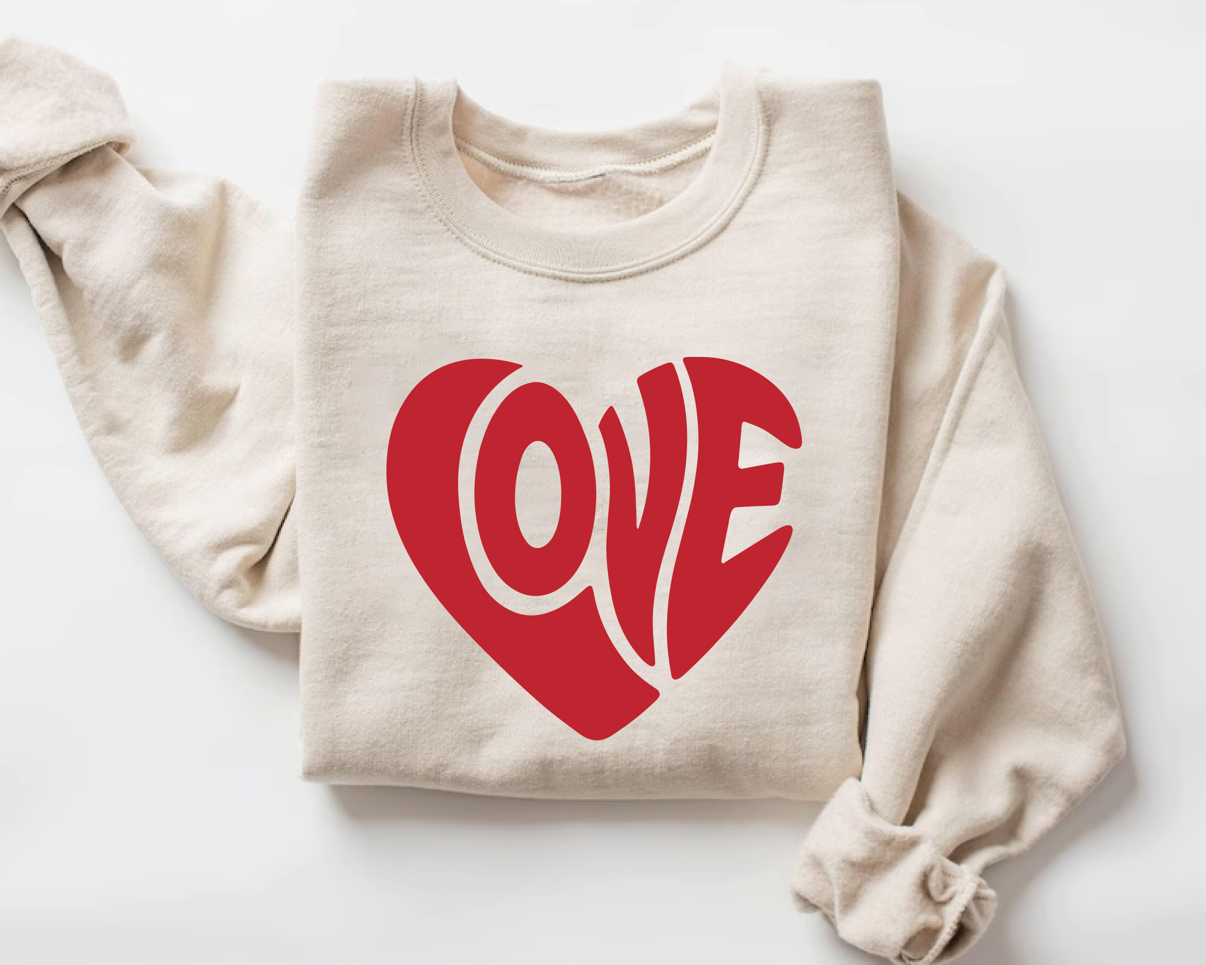 Love Heart Sweatshirt – Cozy Valentine Crewneck for Women - vl11