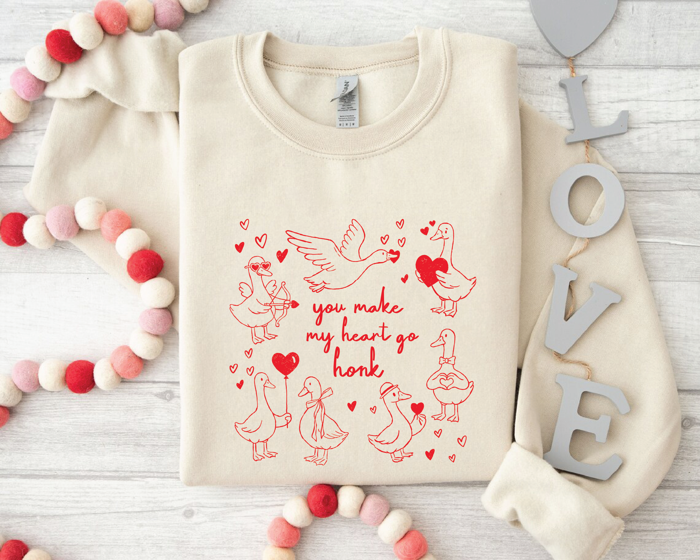 You Make My Heart Go Honk Funny Goose Valentine Sweatshirt - VL13