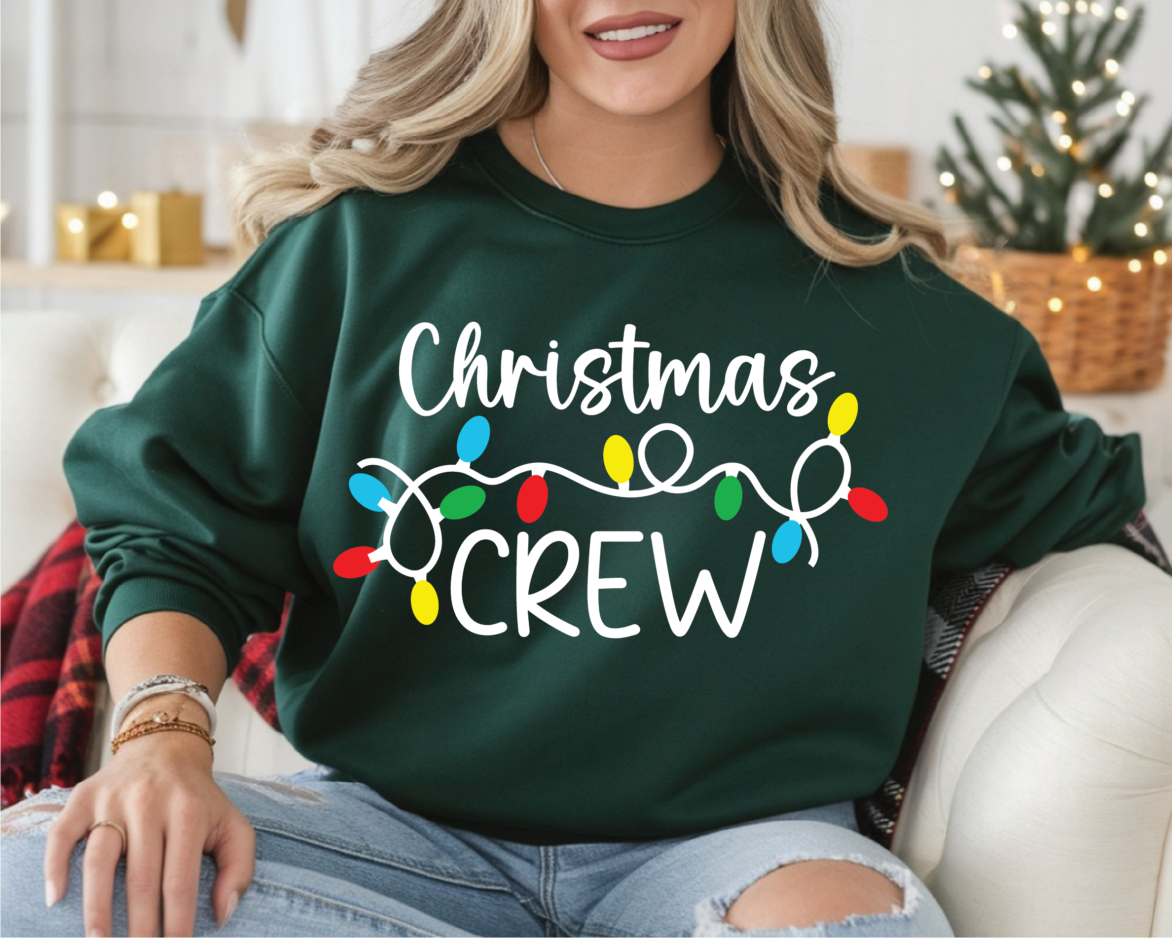Christmas Crew T-Shirt – Matching Family Christmas Shirts, Holiday Lights Tee - CM14