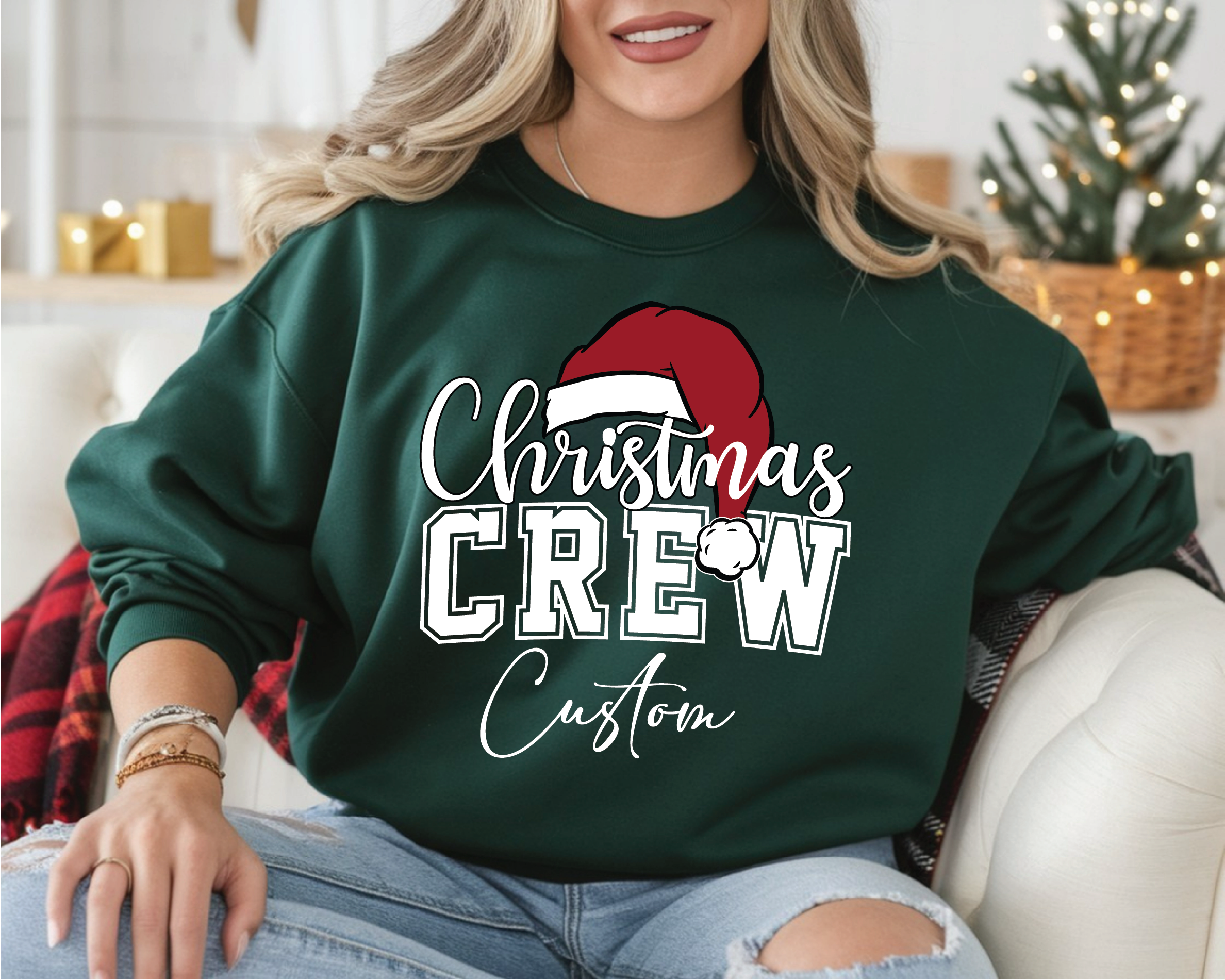 Custom Christmas Crew T-Shirt – Matching Family Christmas Shirts, Personalized Holiday Tee