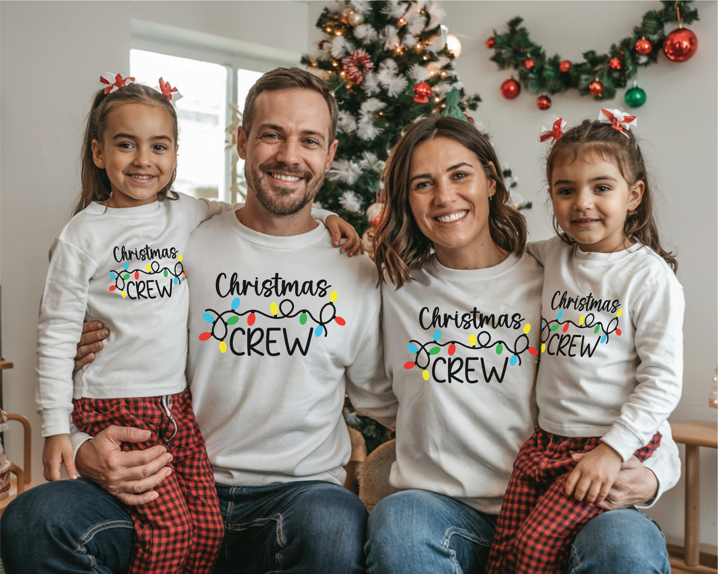 Christmas Crew T-Shirt – Matching Family Christmas Shirts, Holiday Lights Tee - CM14