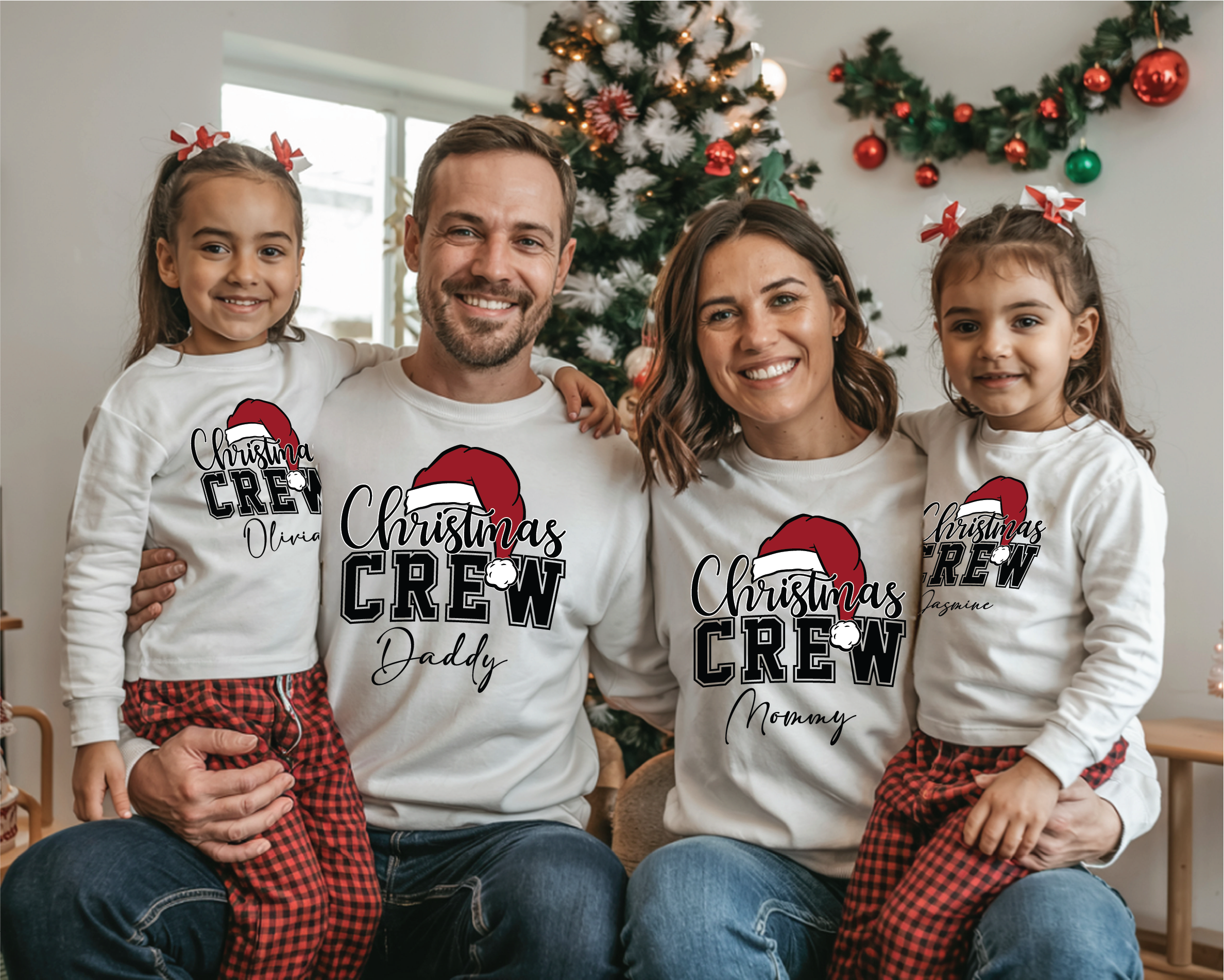 Custom Christmas Crew T-Shirt – Matching Family Christmas Shirts, Personalized Holiday Tee
