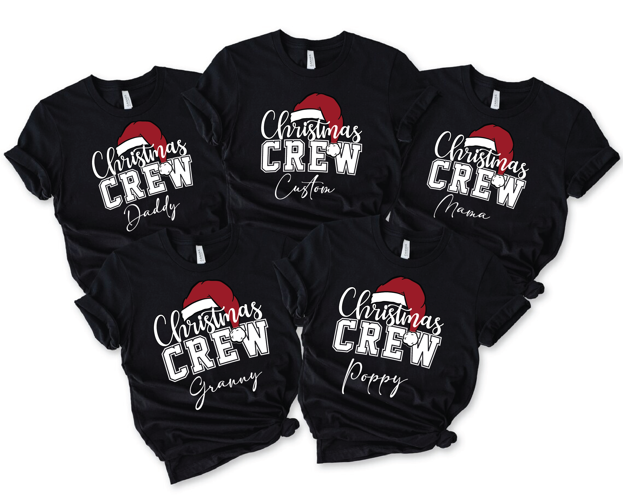 Custom Christmas Crew T-Shirt – Matching Family Christmas Shirts, Personalized Holiday Tee
