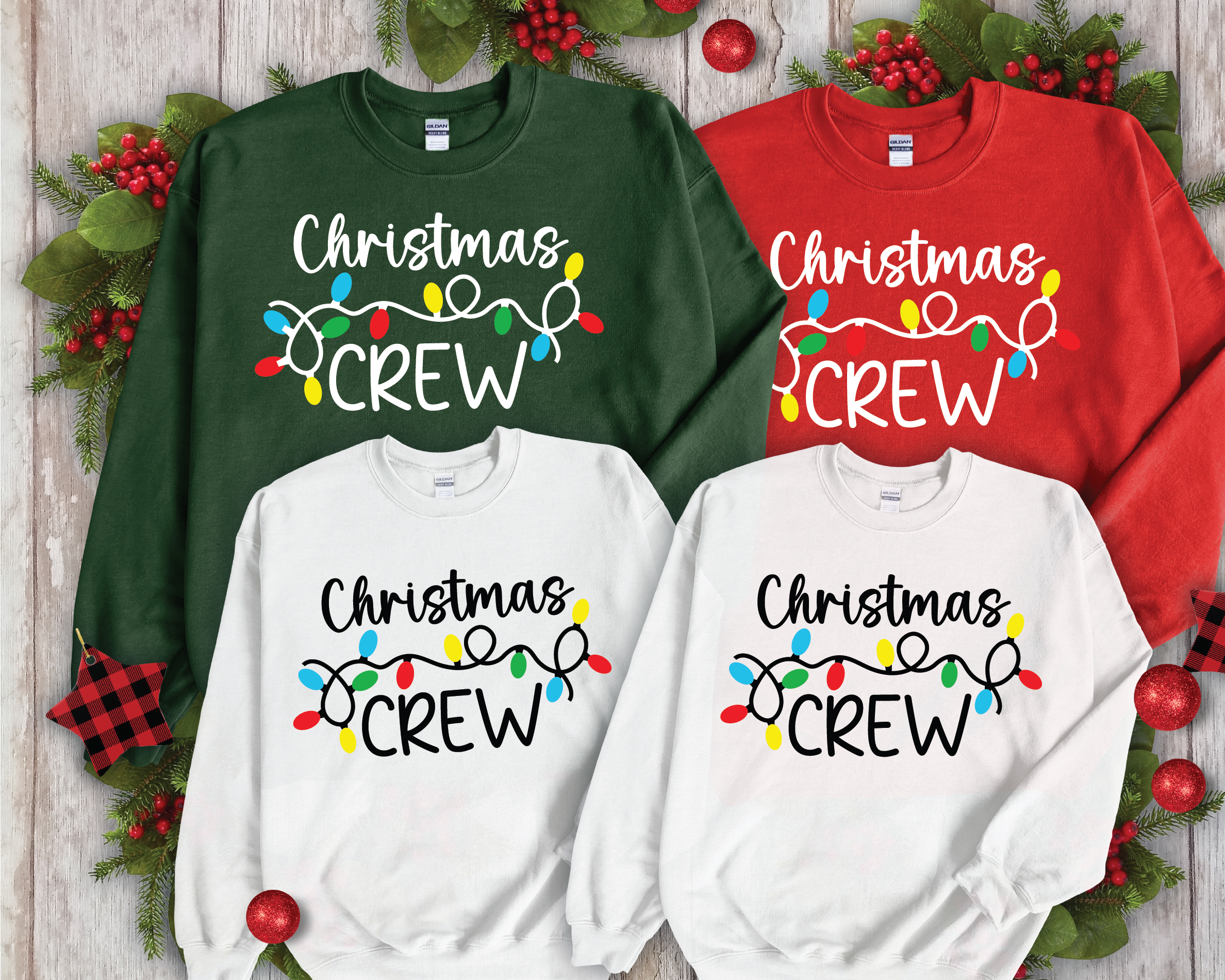 Christmas Crew T-Shirt – Matching Family Christmas Shirts, Holiday Lights Tee - CM14